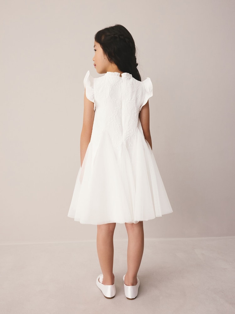 Laura Ashley Ivory Textured Godet Dress - Image 2 of 11 Laura Ashley Ivory Textured Godet Dress - Image 2 of 11