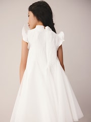 Laura Ashley Ivory Textured Godet Dress - Image 5 of 11