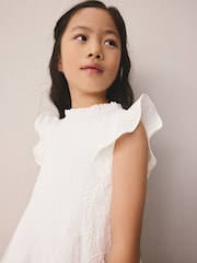 Laura Ashley Ivory Textured Godet Dress - Image 6 of 11