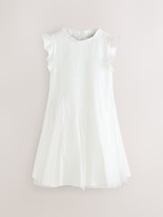 Laura Ashley Ivory Textured Godet Dress - Image 7 of 11