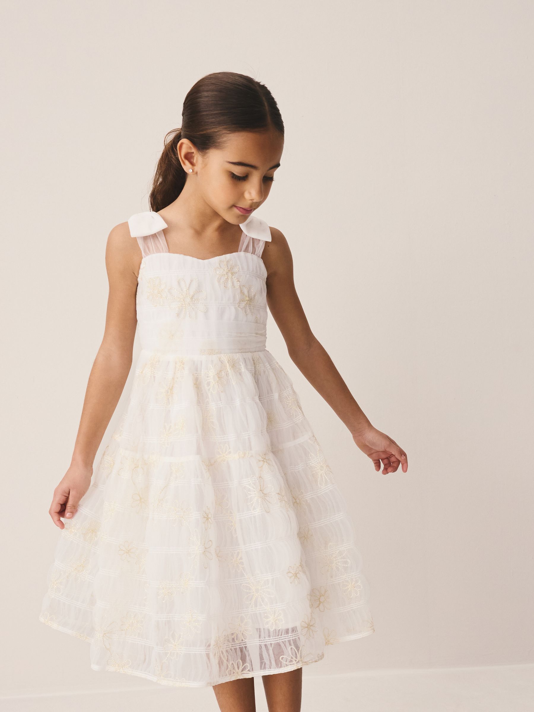 【Laura Ashley】うさみみリボン Buy Laura Ashley Ivory Embroidered Mesh Bow Dress from Next Romania