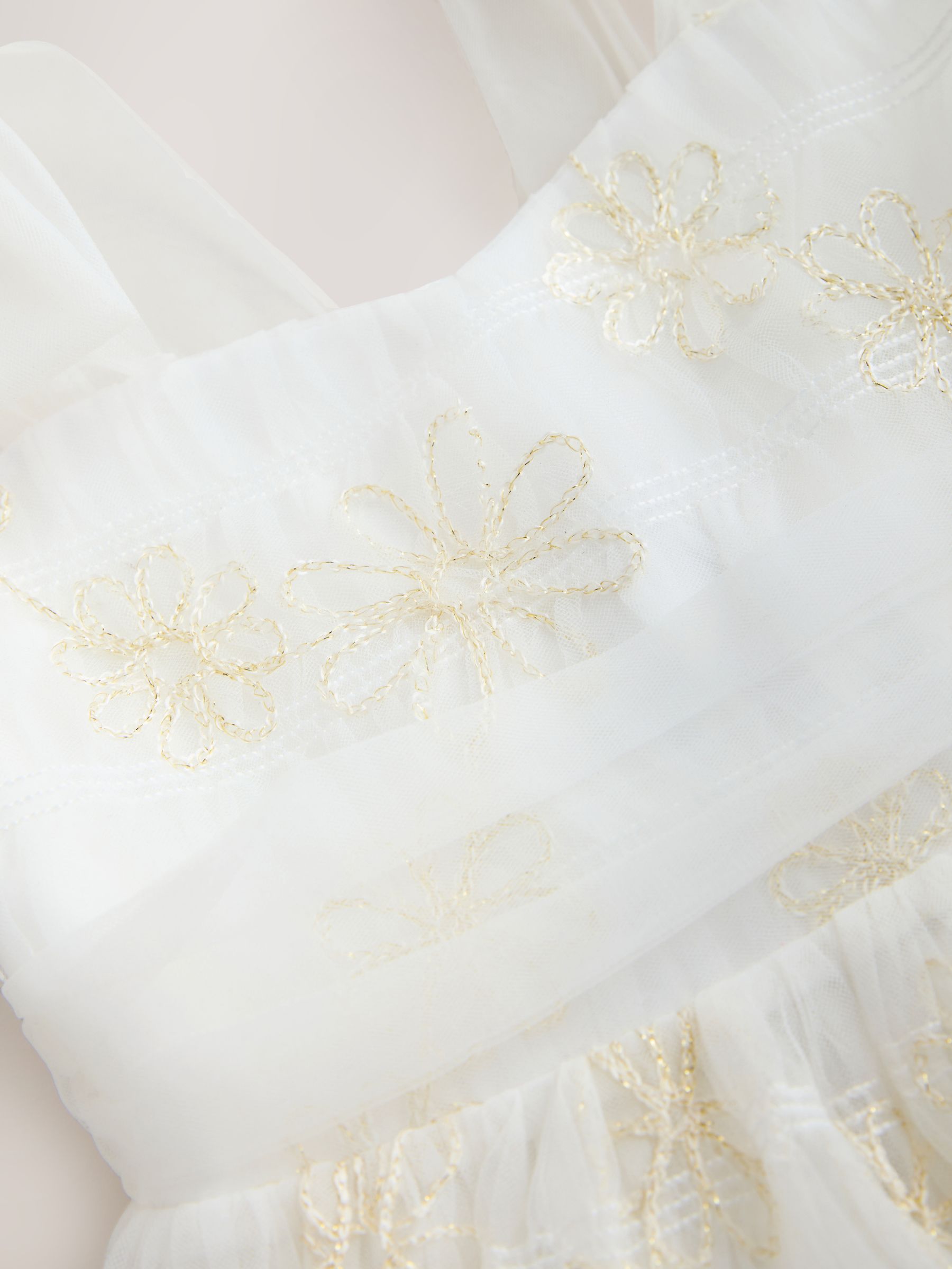 Buy Laura Ashley Ivory Embroidered Mesh Bow Dress from Next Romania