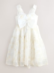 Laura Ashley Ivory Embroidered Mesh Bow Dress - Image 9 of 11