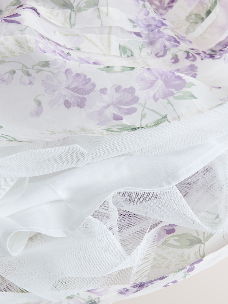 Laura Ashley Purple Polly Corsage Organza Pintuck Dress - Image 13 of 13 Laura Ashley Purple Polly Corsage Organza Pintuck Dress - Image 13 of 13