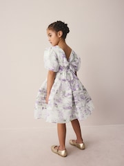 Purple Polly - Laura Ashley Corsage Organza Pintuck Dress - Imaginea 5 din 13