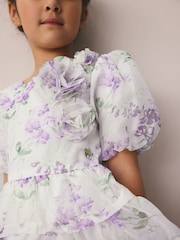 Purple Polly - Laura Ashley Corsage Organza Pintuck Dress - Imaginea 7 din 13