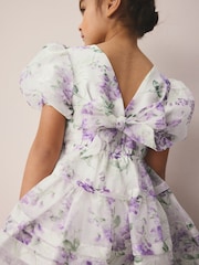 Purple Polly - Laura Ashley Corsage Organza Pintuck Dress - Imaginea 9 din 13