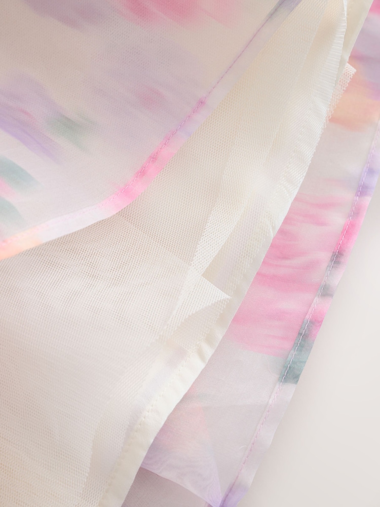 Laura Ashley Pink Garden Roses Blurred Corsage Organza Pintuck Dress - Image 9 of 9 Laura Ashley Pink Garden Roses Blurred Corsage Organza Pintuck Dress - Image 9 of 9