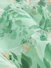 Laura Ashley Green Elowen Peony Frill Tiered Organza Dress - Image 11 of 11