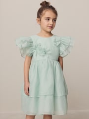 Laura Ashley Mint Green Petal Flower Dress - Image 3 of 6