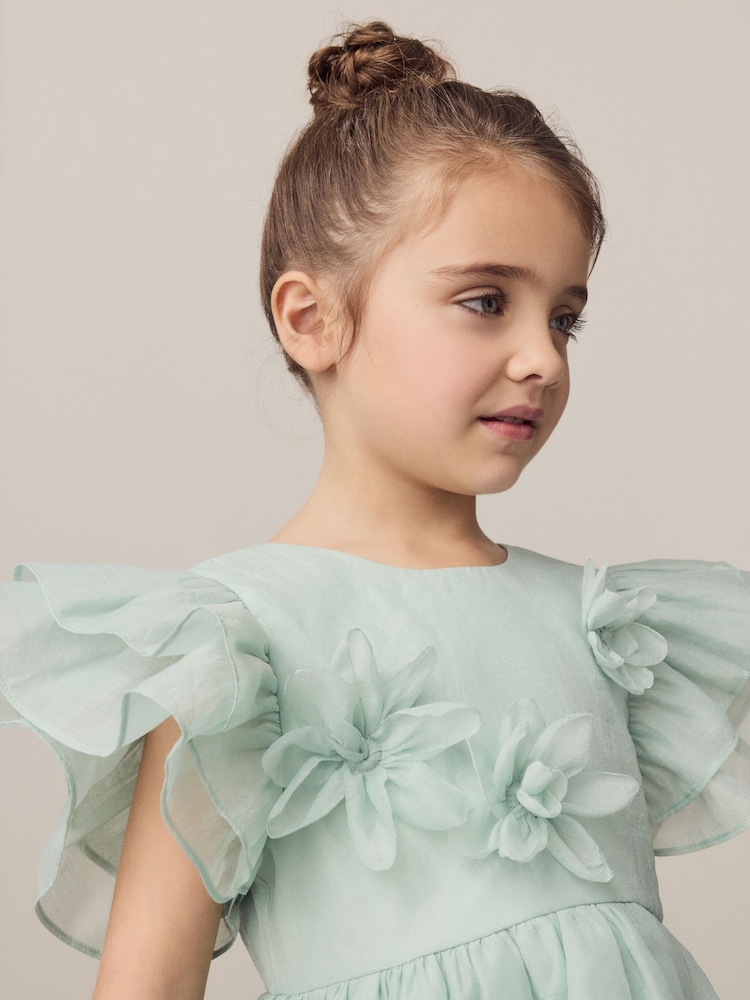 Laura Ashley Mint Green Petal Flower Dress - Image 6 of 6