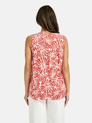 Smith & Soul Orange Sleeveless V-Neck Cotton Blouse - Image 2 of 4