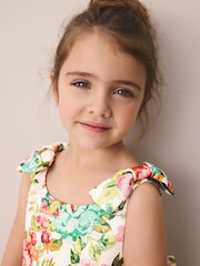 Laura Ashley Bright Lavington Bloom Bow Back Satin Dress - Image 5 of 11