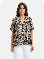 Smith & Soul Print Short Sleeve V-neck Blouse - Imagen 1 de 5