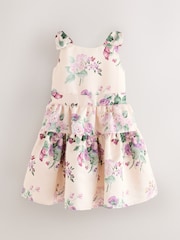 Laura Ashley Pink Rosemore Bow Back Satin Dress - Image 8 of 12