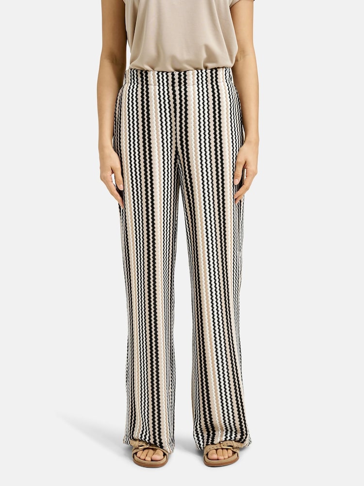 Smith & Soul Natural Striped Crochet Jersey Trousers - Image 2 of 4