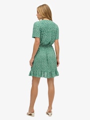 Superdry Green Short Sleeve Printed Mini Wrap Dress - Image 3 of 7