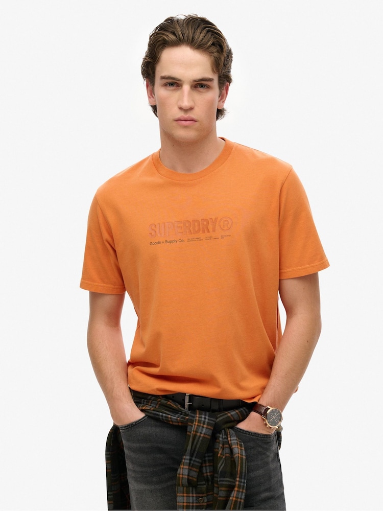 Superdry Orange Utility Sport Graphic T-Shirt - Image 1 of 7