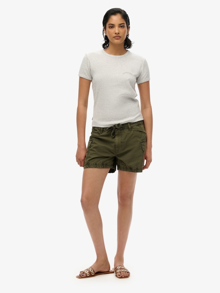 Superdry Green Cargo Hot Shorts - Image 1 of 6