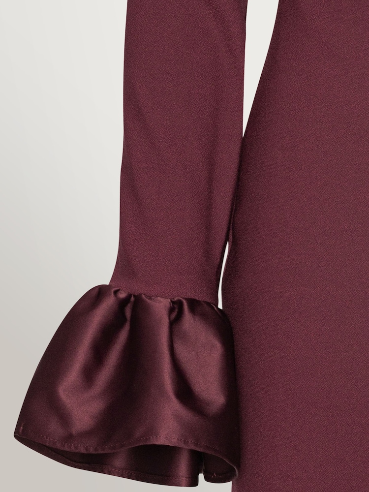 Rotate Red Beaded Long Sleeve Mini Dress - Image 2 of 6