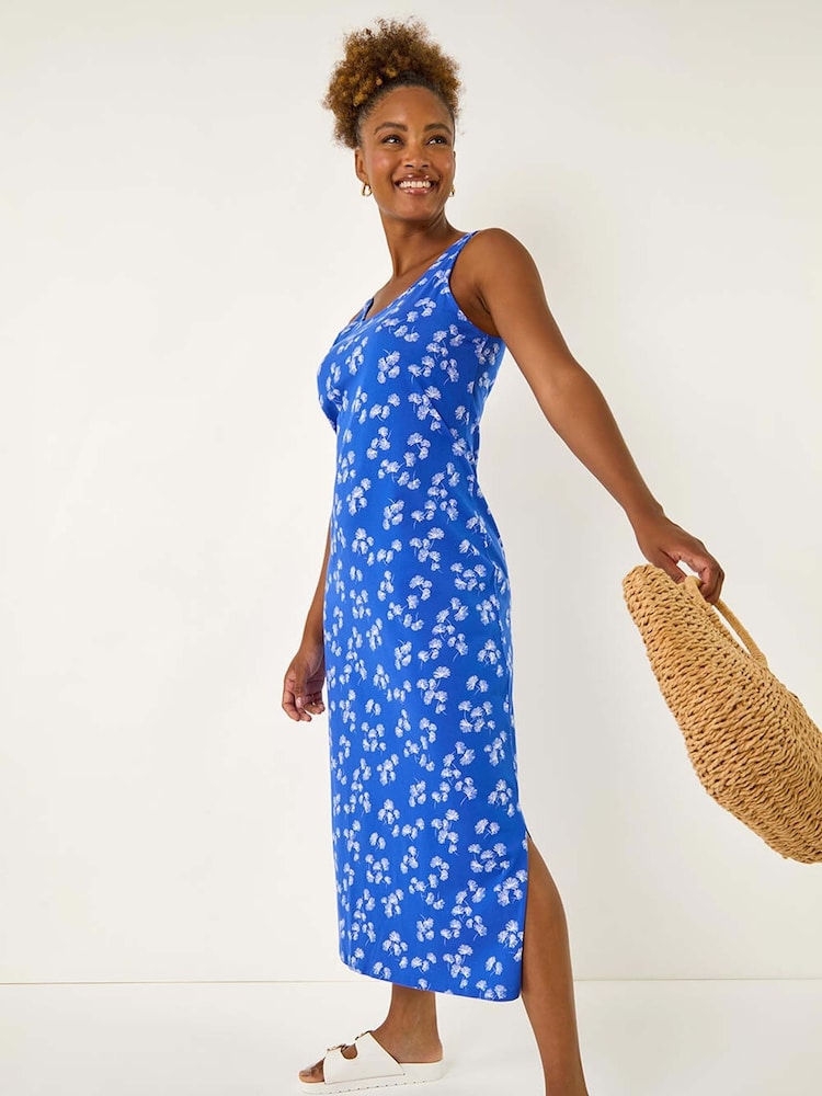 Roman Blue Dandelion Print Maxi Dress - Image 1 of 5