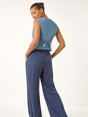 Roman Blue V-Neck Button Through Waistcoat - Image 3 of 5