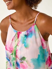 Roman Floral Print Watercolour Chiffon Camisole Top - Imagem 5 de 5