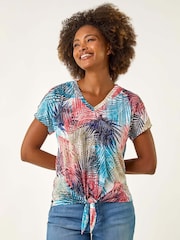 Roman Burnout Cold Shoulder Blouse - Imagem 2 de 5