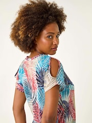 Roman Burnout Cold Shoulder Blouse - Imagem 4 de 5