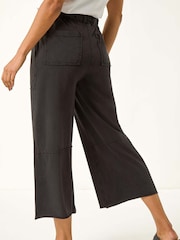 Roman Black Jersey Cargo Culotte Trousers - Image 3 of 5