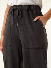 Roman Black Jersey Cargo Culotte Trousers - Image 5 of 5