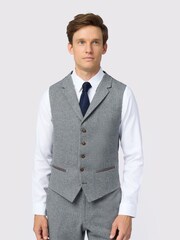 Antique Rogue Grey Herringbone Tweed Waistcoat - Image 1 of 2