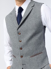 Antique Rogue Grey Herringbone Tweed Waistcoat - Image 2 of 2