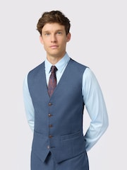Antique Rogue Blue Harley Airforce Flannel Waistcoat - Image 1 of 2
