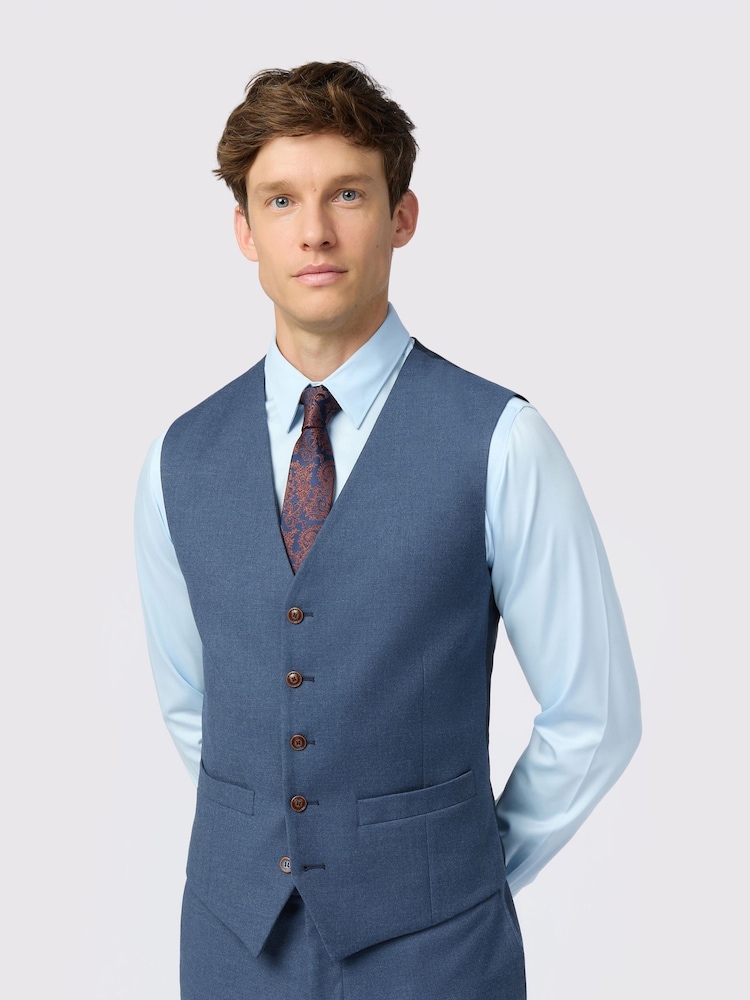 Antique Rogue Blue Harley Airforce Flannel Waistcoat - Image 1 of 2