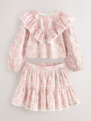 Laura Ashley Pink Lillith Blouson Top and Skirt Set - Image 1 of 4