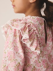 Laura Ashley Pink Lillith Blouson Top and Skirt Set - Image 5 of 9