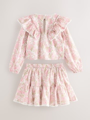 Laura Ashley Pink Lillith Blouson Top and Skirt Set - Image 7 of 9