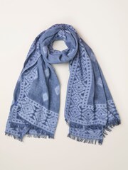 FatFace Blue Jaquard Scarf - Image 1 of 2