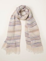 FatFace Natural Stripe Festival Scarf - Image 1 of 2
