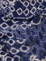 FatFace Navy Blue Geometric Textured Scarf - Image 2 of 2