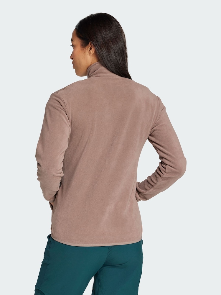 adidas Brown Multi Essentials Full-Zip Fleece Jacket - Image 2 of 5