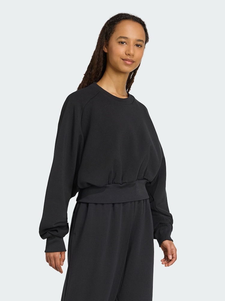 adidas Black Soft Lux Loose Sweatshirt - Image 1 of 5