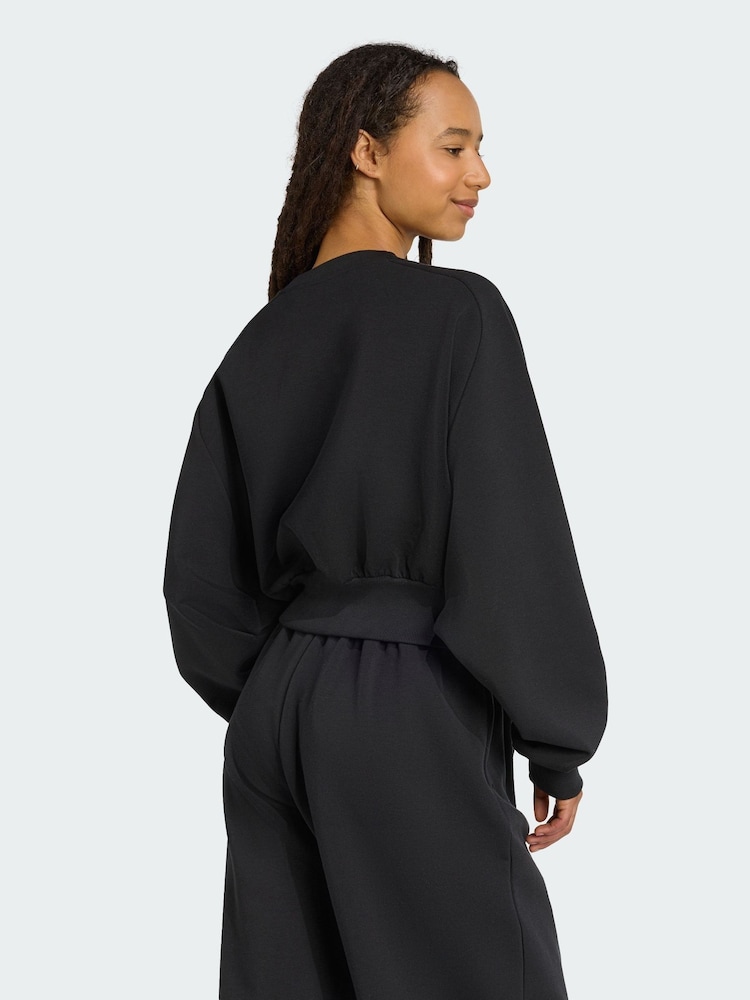 adidas Black Soft Lux Loose Sweatshirt - Image 2 of 5