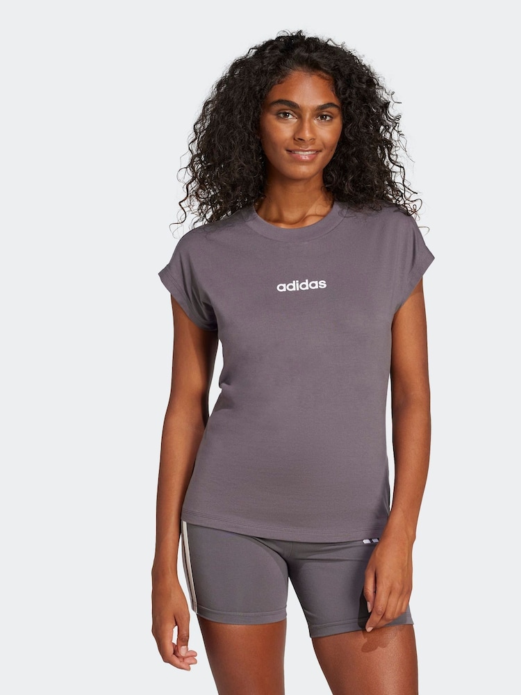 adidas Grey Linear T-Shirt - Image 1 of 5