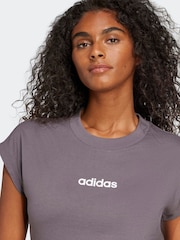 adidas Grey Linear T-Shirt - Image 4 of 5