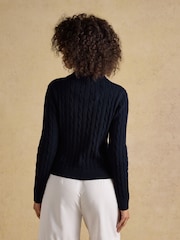 Joules Cotton Collared Cable Knit Cardigan - صورة 2 من 7