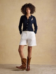 Joules Cotton Collared Cable Knit Cardigan - صورة 5 من 7