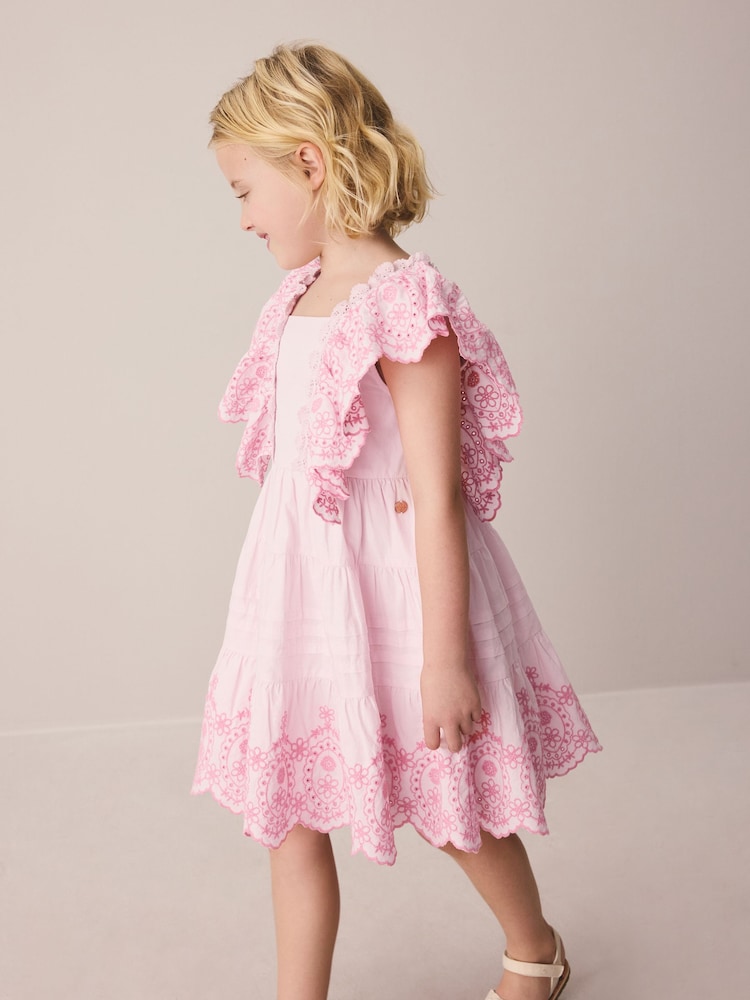 Laura Ashley Broderie Tiered Dress - Imaginea 2 din 8
