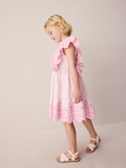 Laura Ashley Broderie Tiered Dress - Imaginea 3 din 8